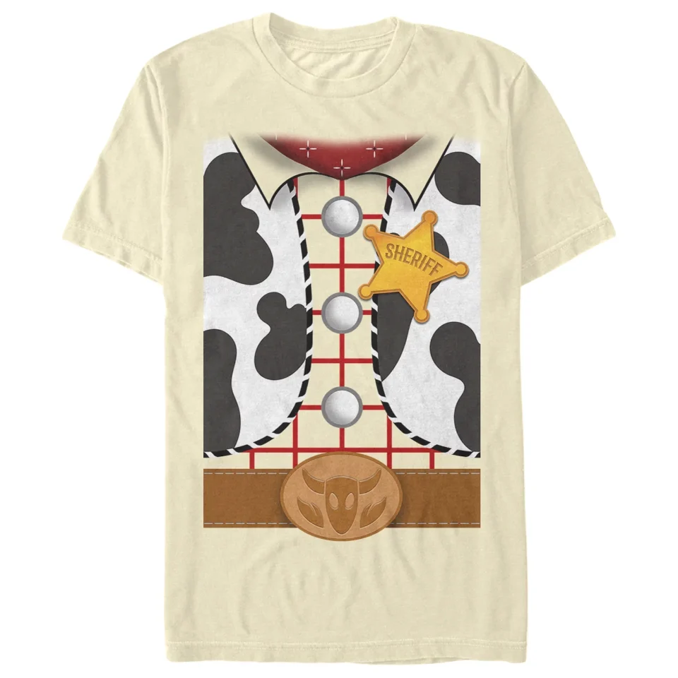 Stainless Steel Popular Men's Toy Story Sheriff Woody Costume Tee Graphic Tee Cream 2X Large