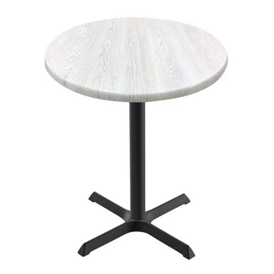 Natural Wooden 30 in. Tall OD211 Indoor & Outdoor All-Season Table with 30 in. Diameter White Ash Top