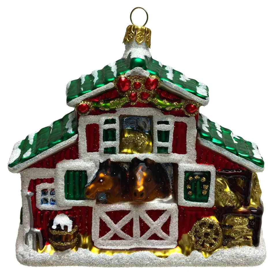 Baking Top-Rated Pinnacle Peak Trading Equestrian Horse Stable Polish Glass Christmas Tree Ornament Decoration Poland