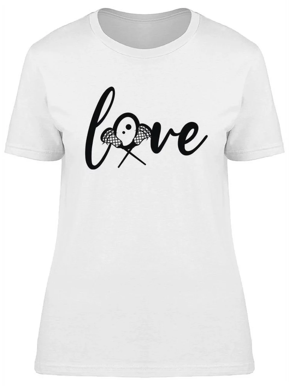 Clear Easy-Clean Love Lacrosse Quote T-Shirt Women -Image by Shutterstock, Female Large