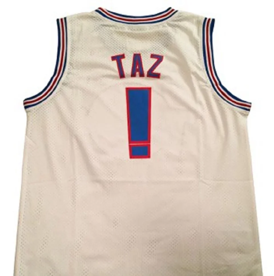 Durable Taz Tune Squad White Jersey Tasmanian Devil Space Jam Basketball ! Brand