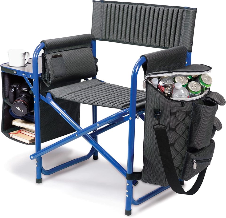 Premium Durable QCAI Fusion Camping Chair with Side Table and Soft Cooler, Beach Chair for Adults, Lawn Chair