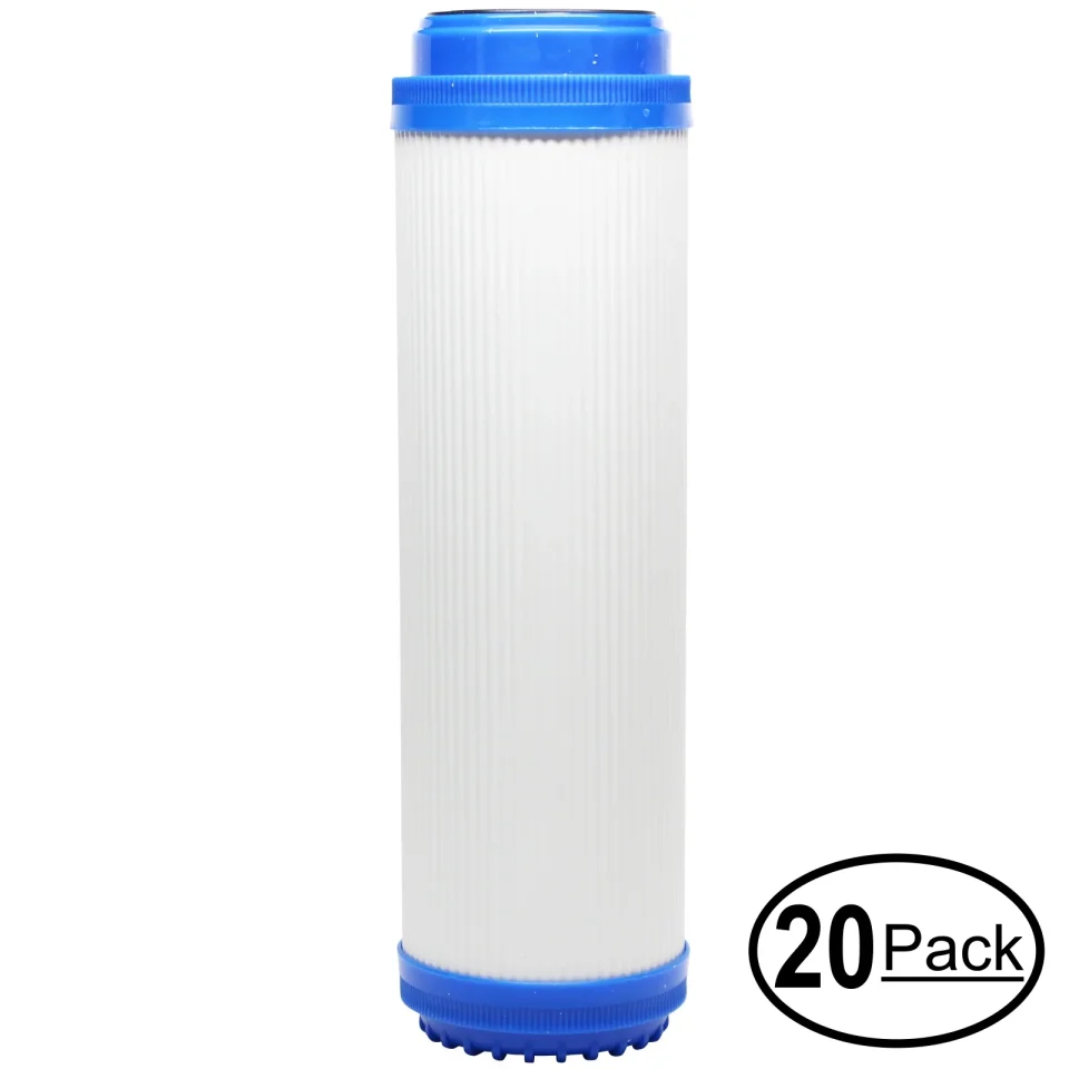 Essential Cleaning 20-Pack Replacement for PurePro FS401-S Granular Activated Carbon Filter - Universal 10-inch Cartridge for PurePro Aquarium RO with pressure gauge: FS401-S - Denali Pure Brand