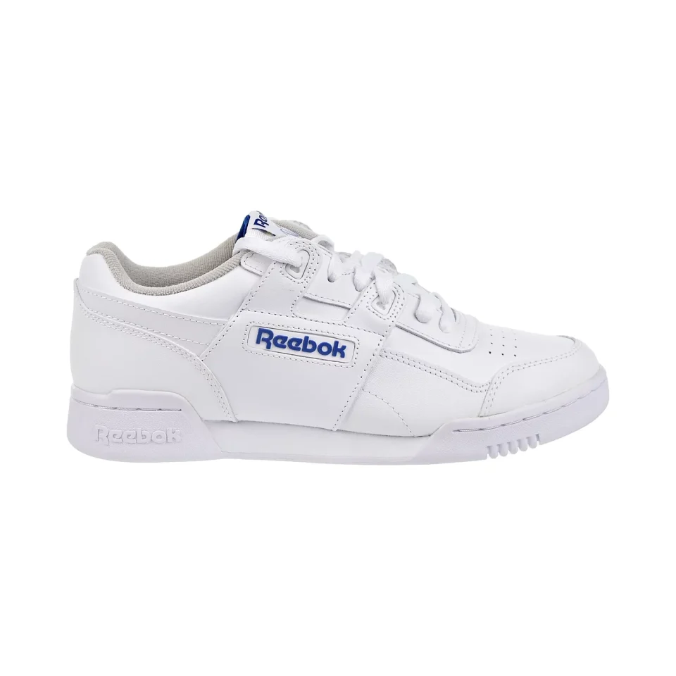 Frosted Reebok Workout Plus 2759 Men's White Royal Leather Classic Sneaker Shoes NR6295 (10.5)
