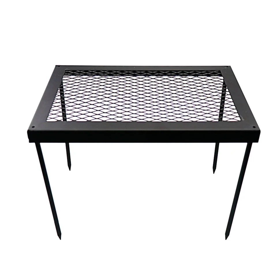 Space-Saving Outdoor Folding Picnic Grill Table Portable Camping Desk Steel Grill Stand Table for Picnic Hiking Camping Beach Cooking and Backyard Use 11.8 * 7.9 * 8.7 in