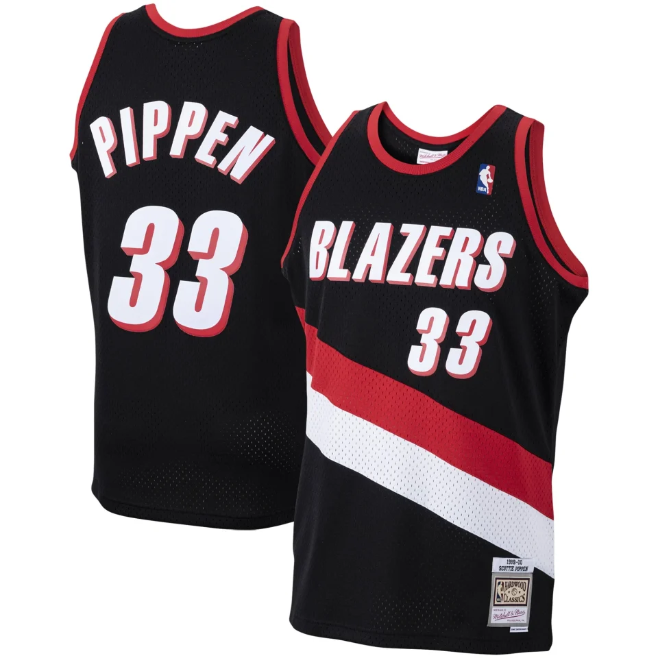 Prime Men's Mitchell & Ness Scottie Pippen Black Portland Trail Blazers 1999/00 Hardwood Classics Swingman Jersey