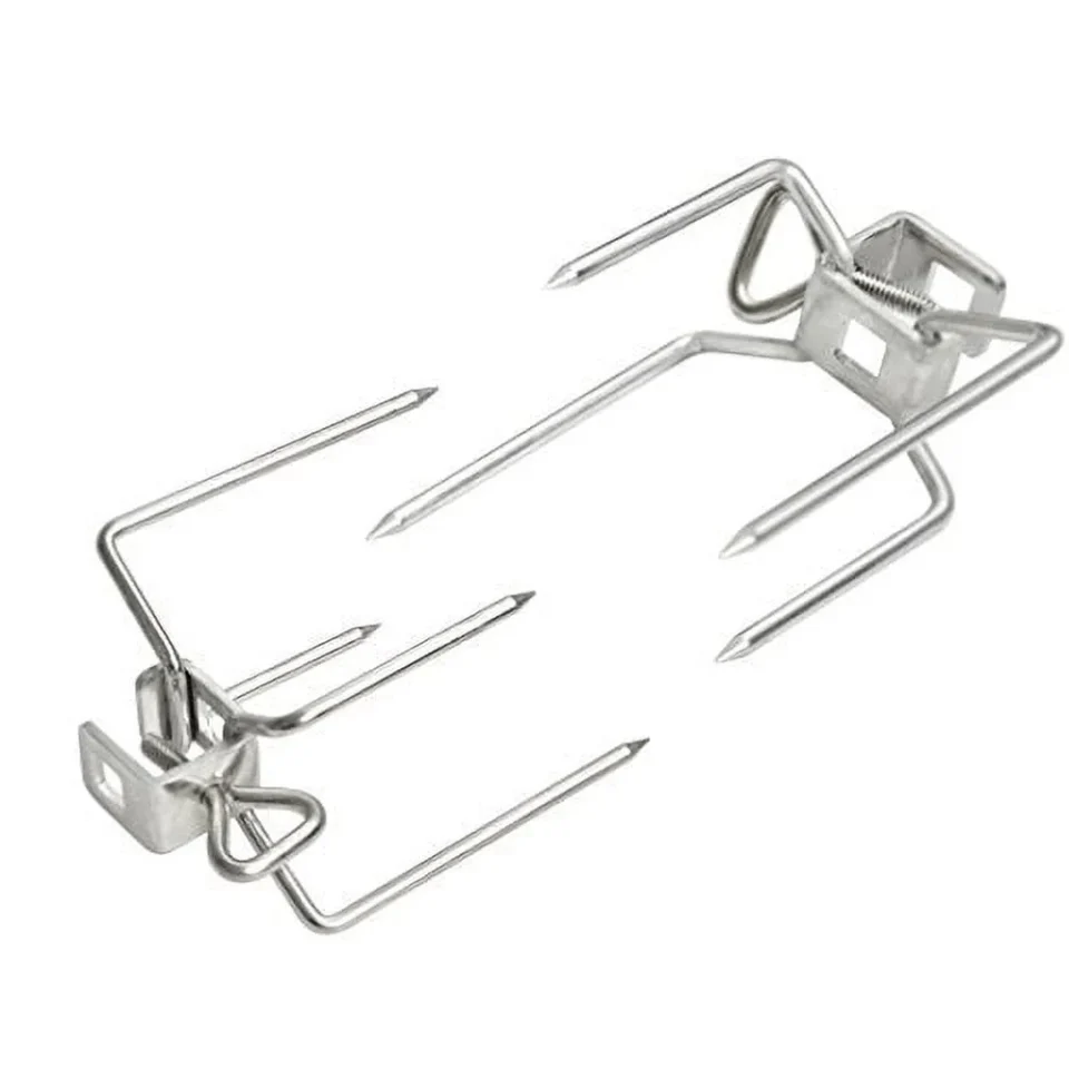 Silicone onlyfire 6102 Stainless Steel Grill Rotisserie Forks(1-Pair)-Fits for Weber 3/8 and 5/16 Square Spit Rods