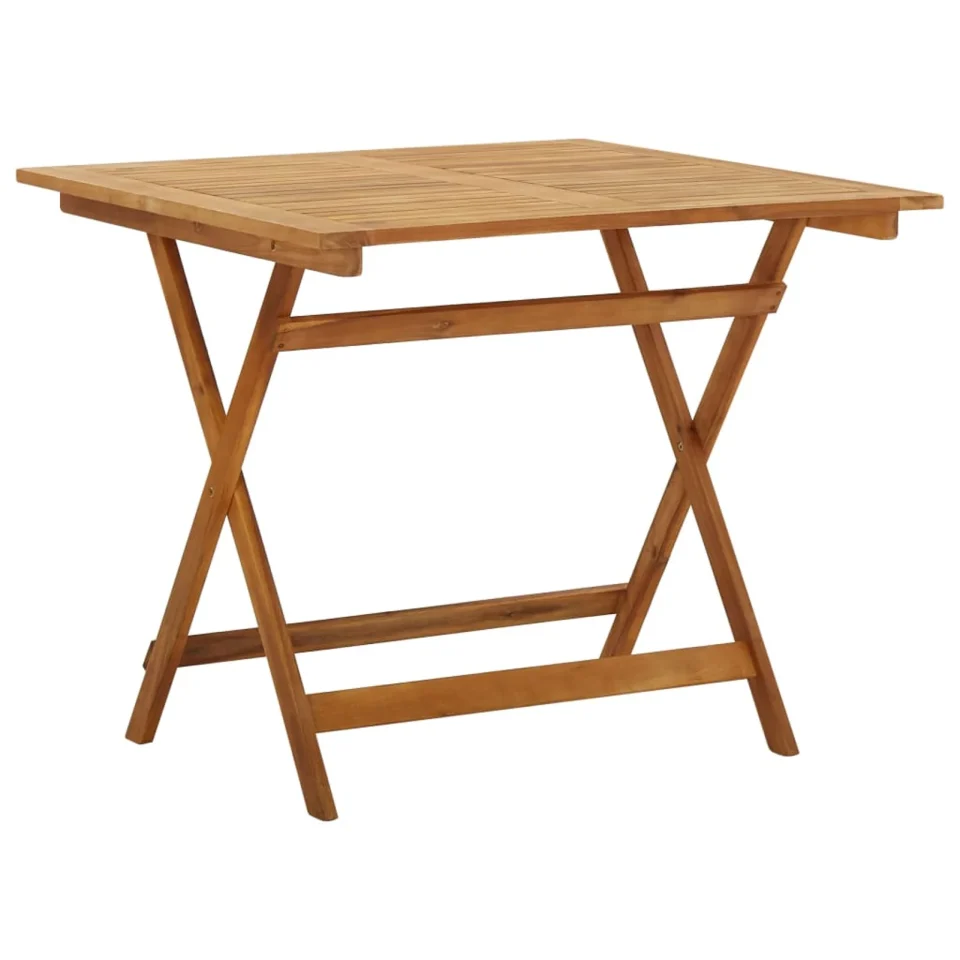 Storage OWSOO Folding Garden Table 35.4x35.4x29.5 Solid Acacia Wood