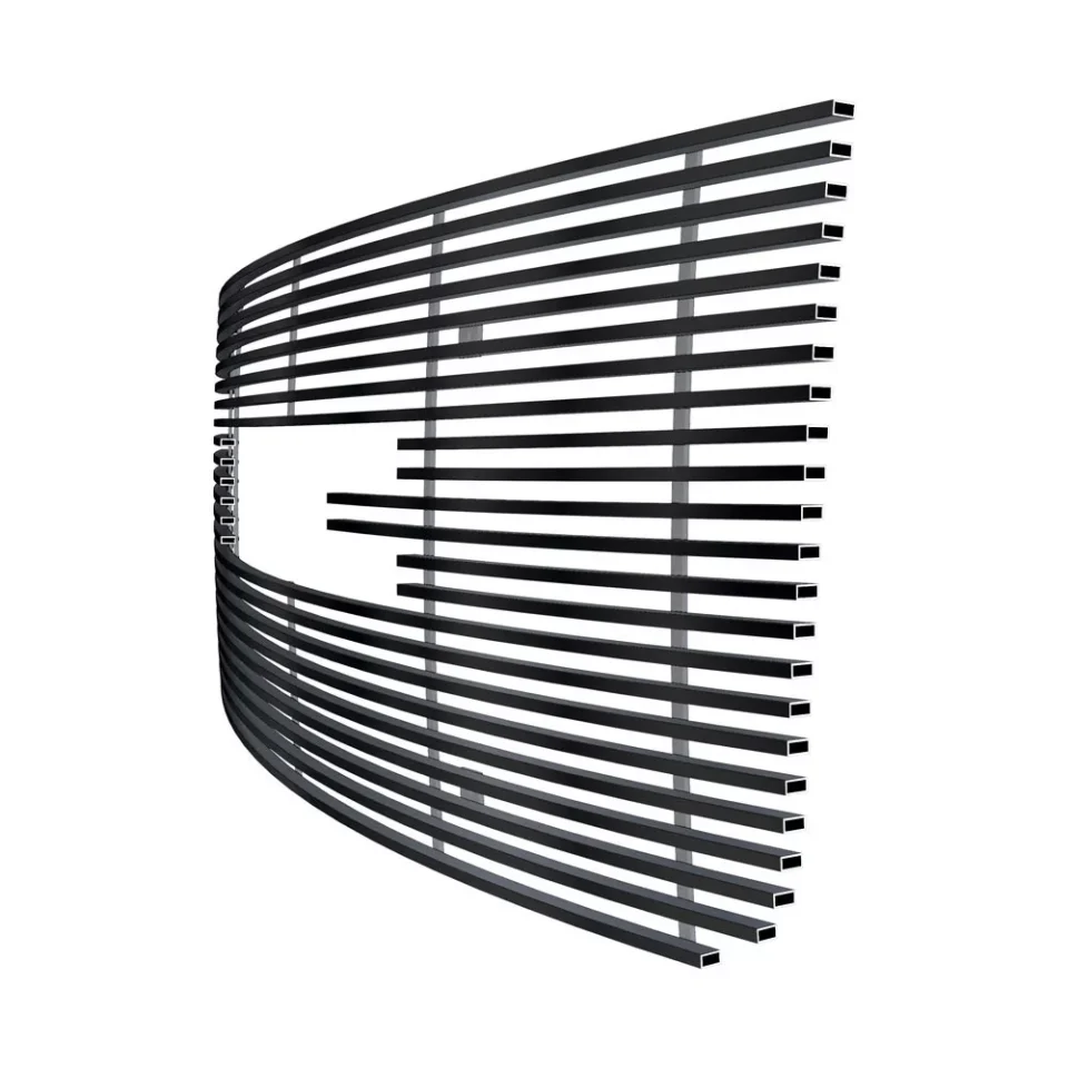 Popular APS Compatible with GMC Sierra 2500HD 3500HD 2007-2010 with Logo Show Main Upper Stainless Steel Black 8x6 Horizontal Billet Grille Insert G66516J
