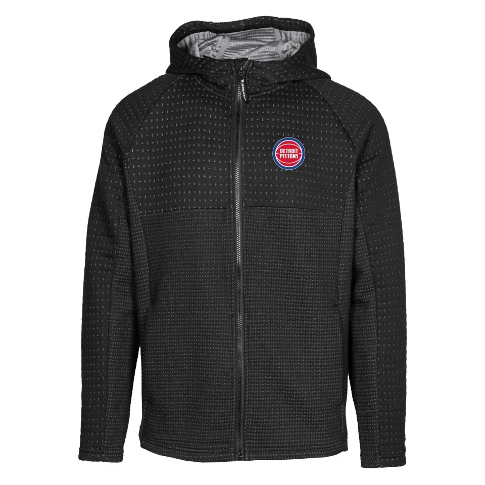 Safe Men's Levelwear Black Detroit Pistons Durham Insignia Core Full-Zip Hoodie