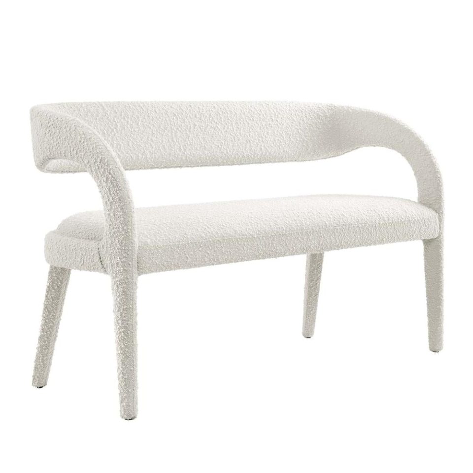 Safe Modway Pinnacle 20 Upholstered Boucle Fabric Accent Bench in Ivory