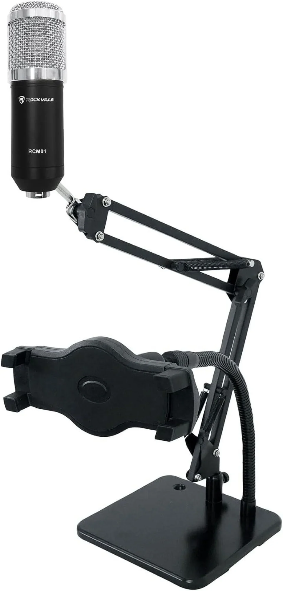 Essential RCM01 Pro Studio Recording Condenser Microphone Mic+Metal Shock Mount Bundle Istand 85 Dual Desktop Boom Arm Stand