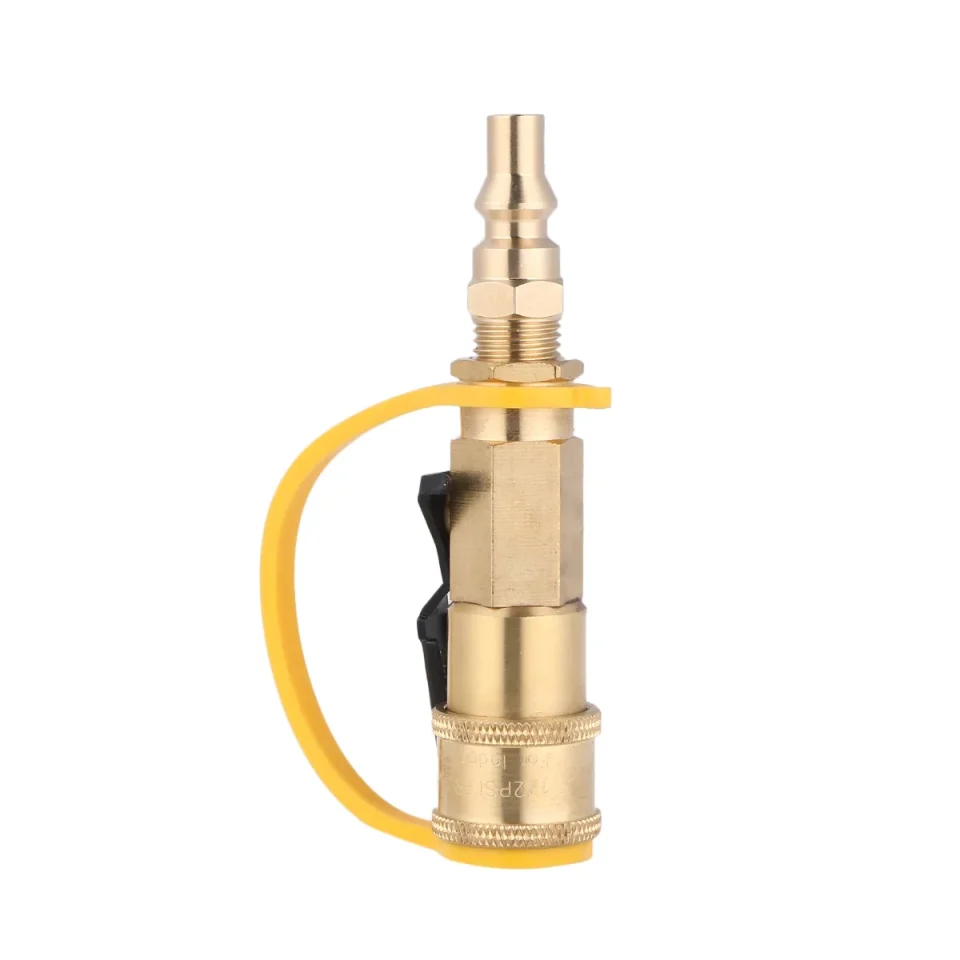 Prime Safe Gongxipen Brass 1/4 Inch Quick Gas Propane Ball Quick Regulator Connector Kit Shutoff Connector for Outdoor Picnic BBQ Accessories (Golden)