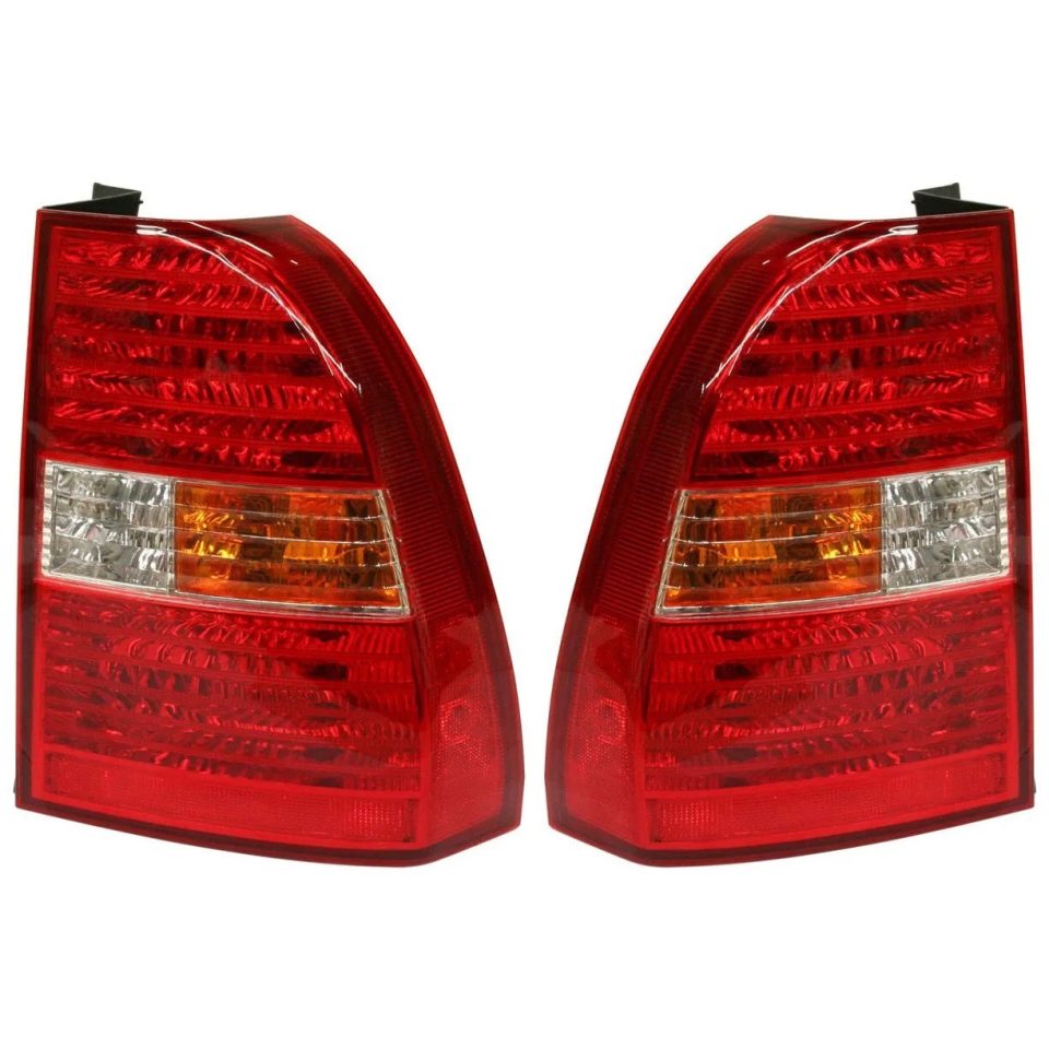 Ceramic Bamboo Halogen Tail Light Set For 2005-10 Kia Sportage Amber/Clr/Red w/Bulbs 2Pcs CAPA