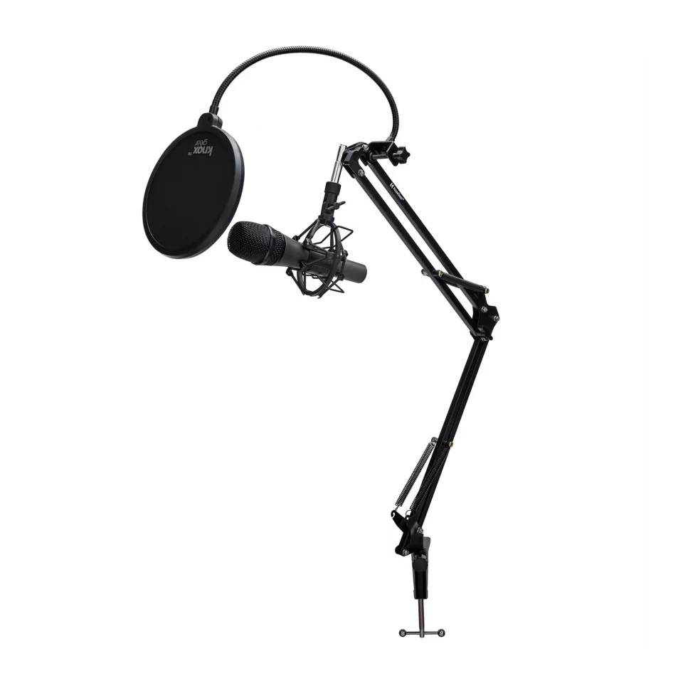 Value Knox Gear HDM-100 Cardioid XLR Microphone Bundle with Boom Scissor, Shock Mount, and Pop Filter