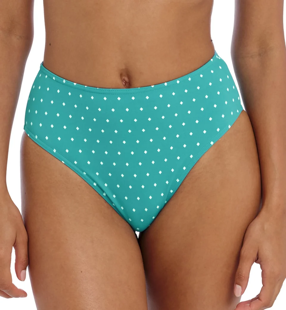 Silicone Freya Jewel Cove High Waist High Leg Swim Brief (7236),XL,Marine