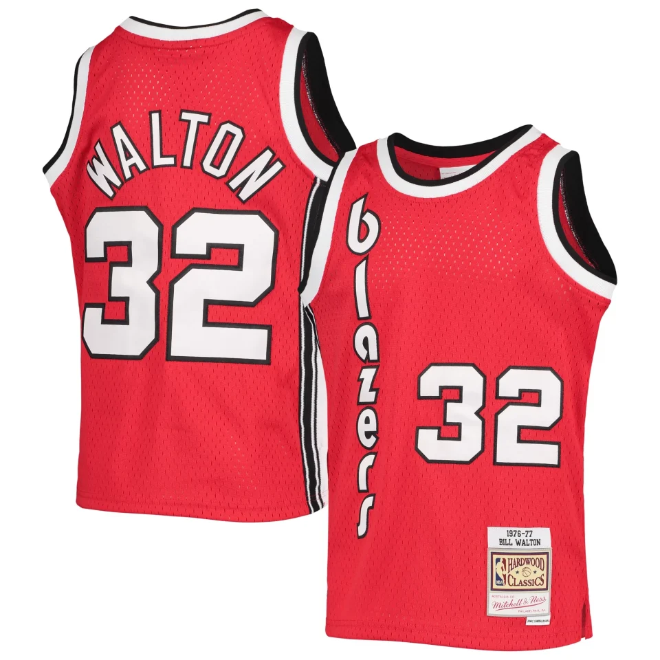 Top-Rated Youth Mitchell & Ness Bill Walton Black Portland Trail Blazers 1976/77 Hardwood Classics Swingman Jersey