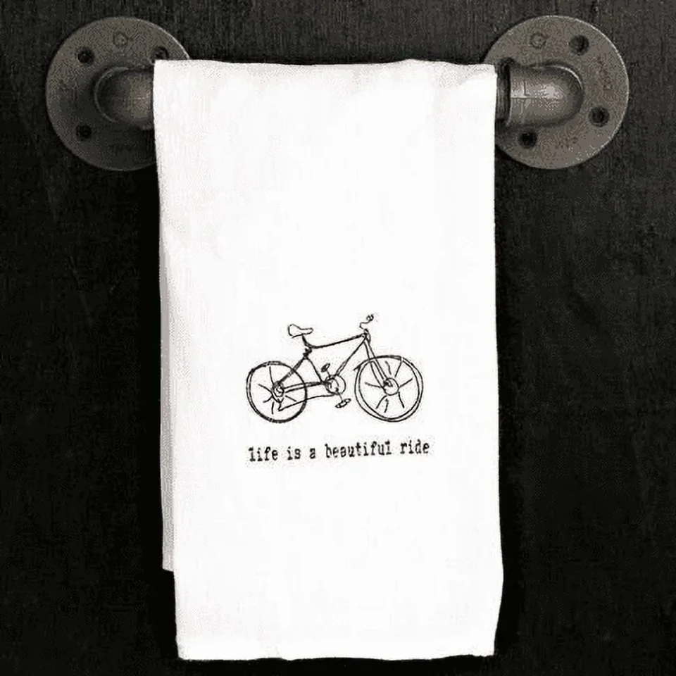 Thickened Life is a beautiful ride. (bicycle image) / Kitchen Towel