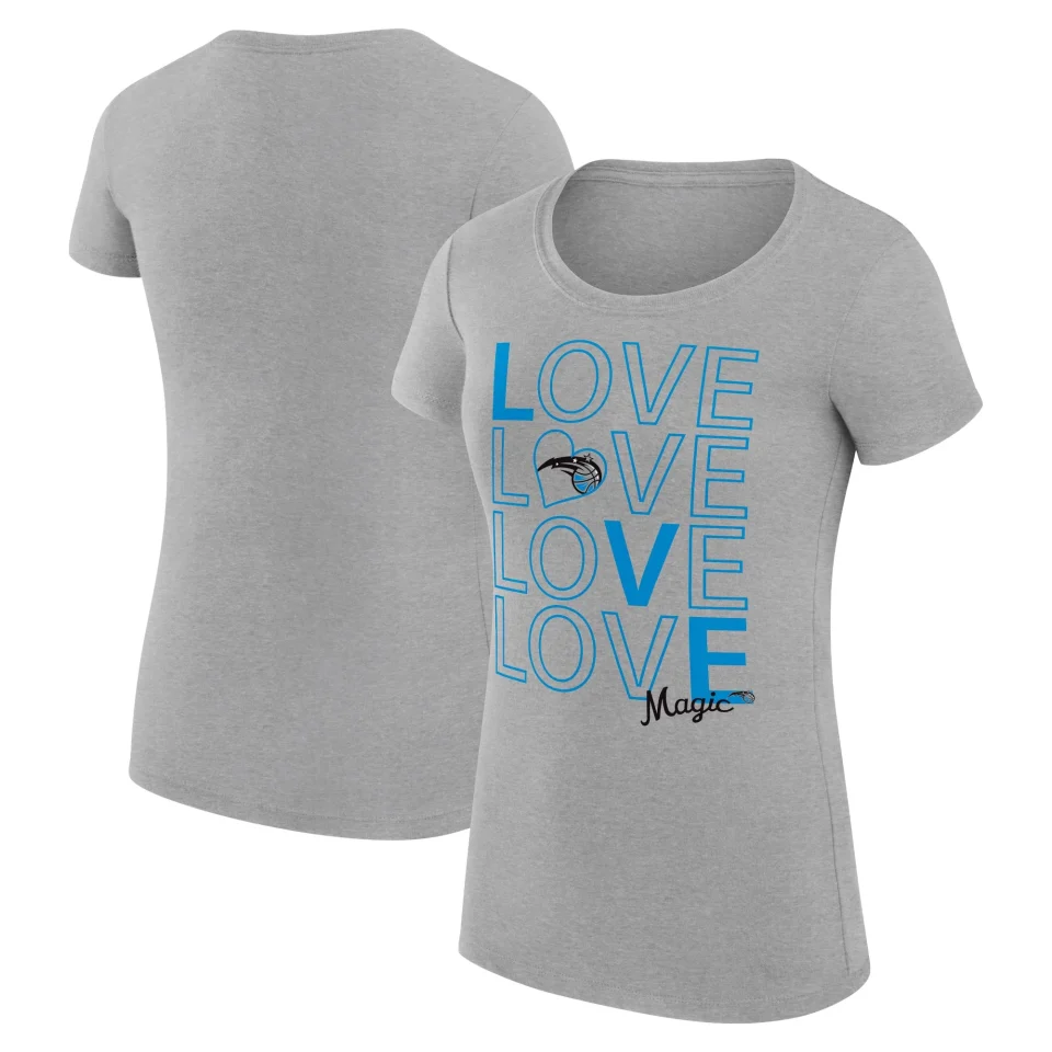 Core Space-Saving Women's G-III 4Her by Carl Banks Heather Gray Orlando Magic Basketball Love Fitted T-Shirt