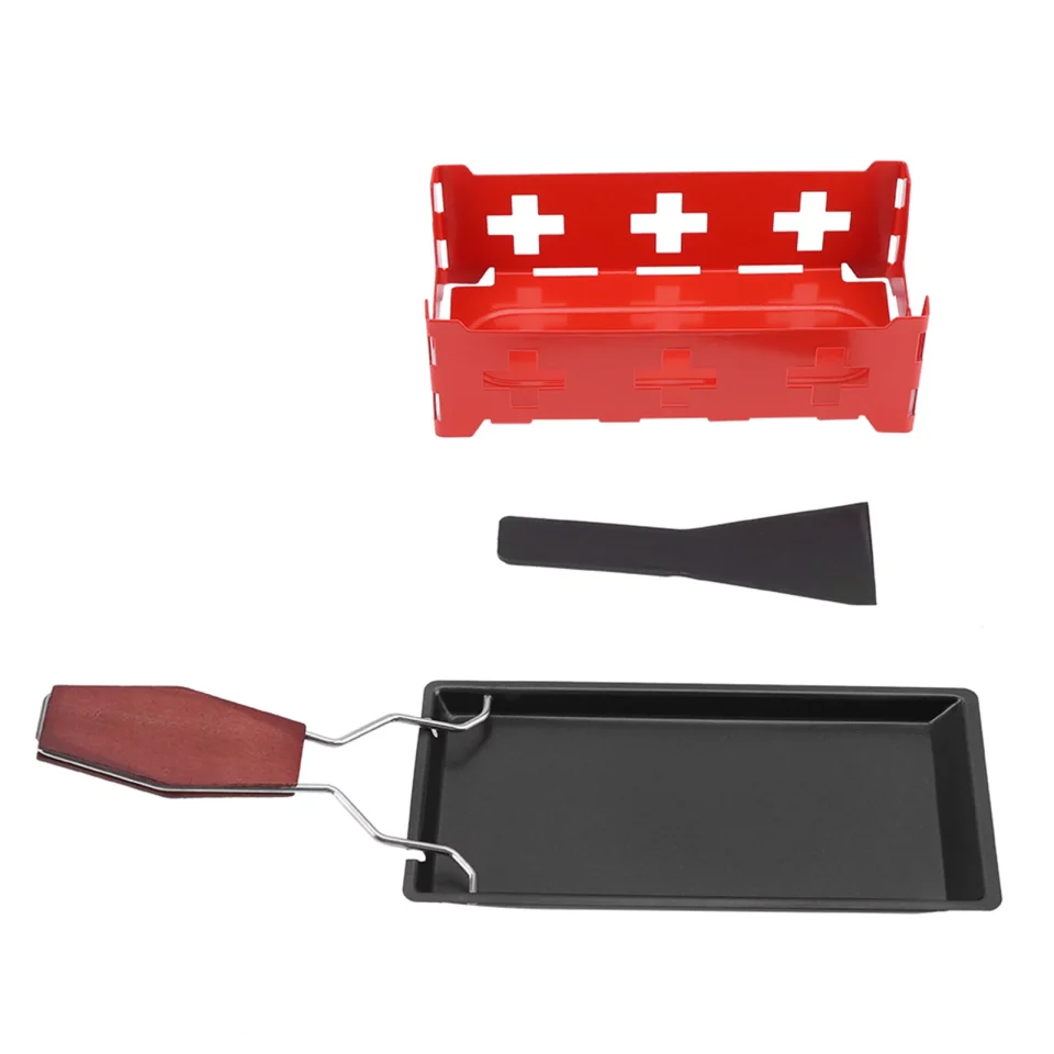 Value NIKOU Raclette Cheese Mini Grill Set Portable Non Stick Rotaster Baking Tray Stove Home Kitchen Grilling Tool Carbon Steel