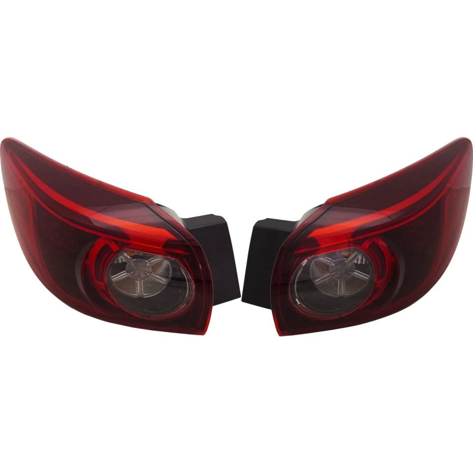 Thickened Dining Tail Light Set For 2014-2018 Mazda 3 3 Sport LH & RH Inner and Outer w/ bulb LED