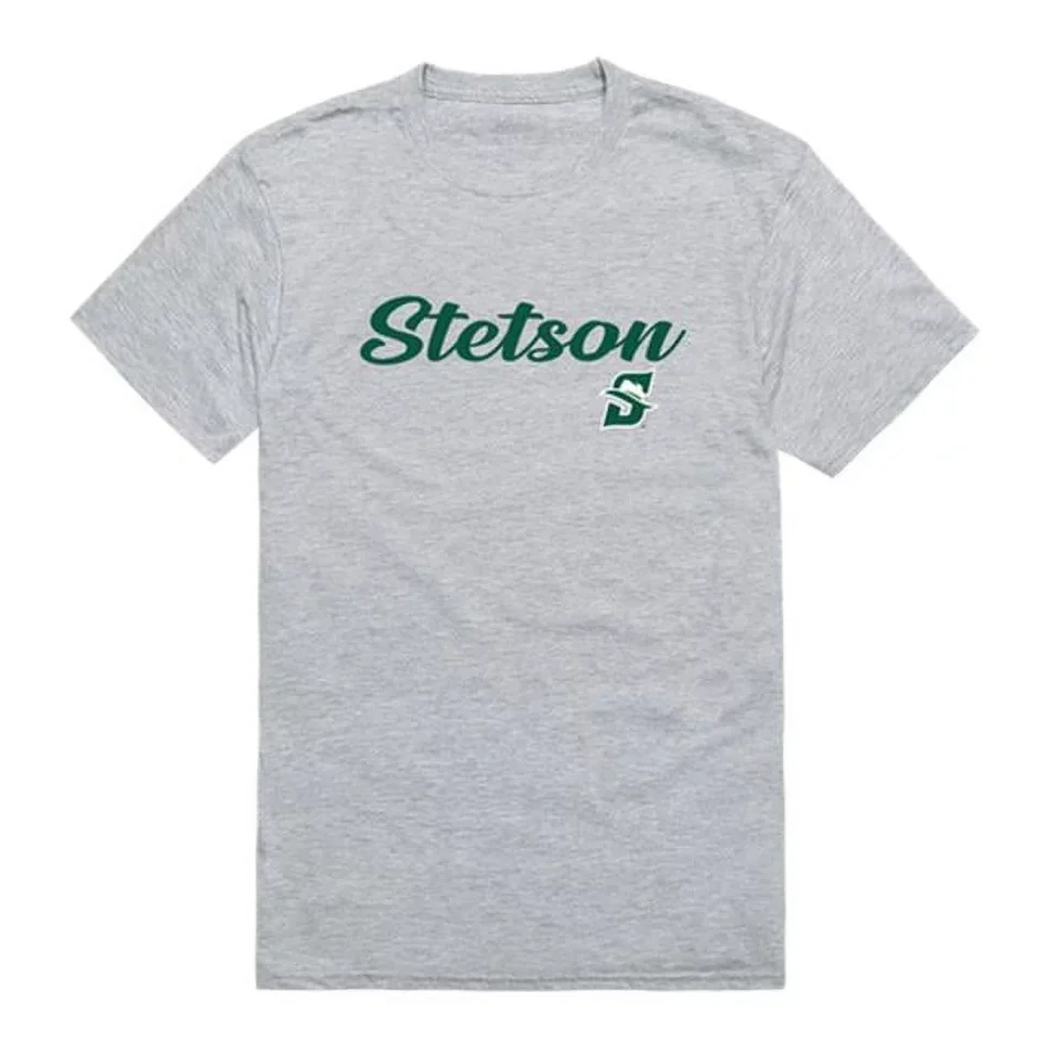 Pure Healthy W Republic Products 554-387-HGY-05 Stetson University Script T-Shirt, Heather Grey - 2XL