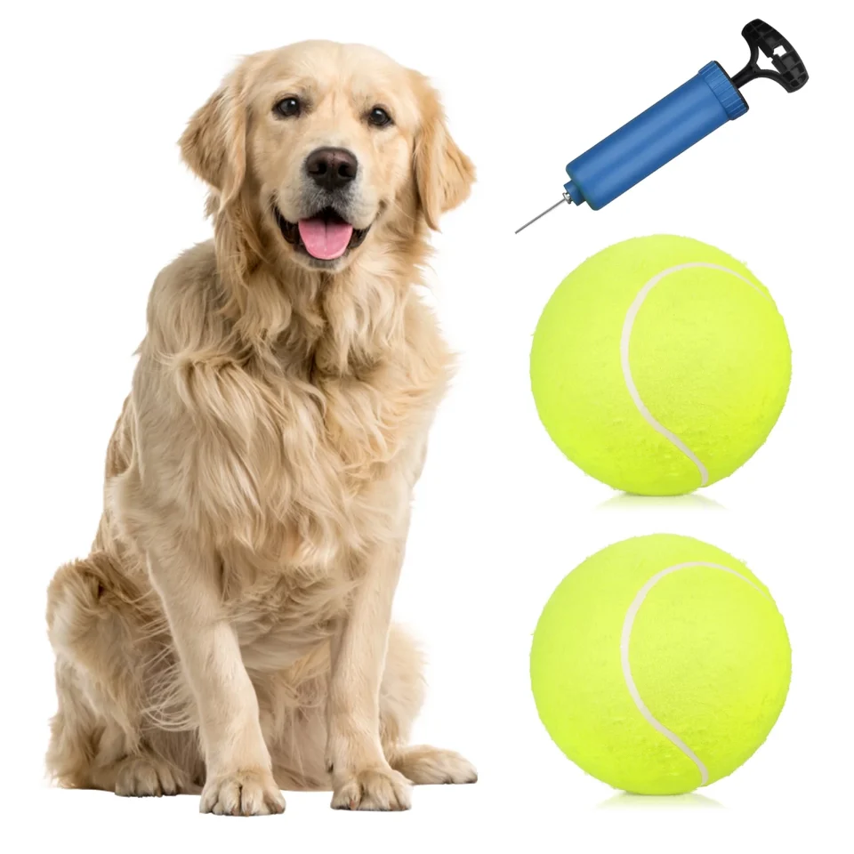 Ultimate walmeck Inflatable Tennis Ball Set, Oversize Giant Balls for Signature Children and Adults, 2pcs, with Pump