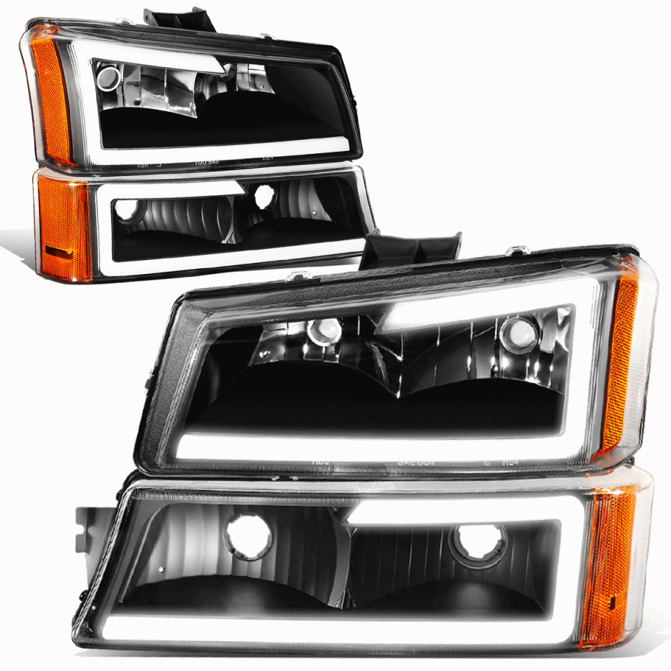 Select Glossy 2003-2007 Chevy Silverado Avalanche LED DRL Headlight Bumper Signal Lamp