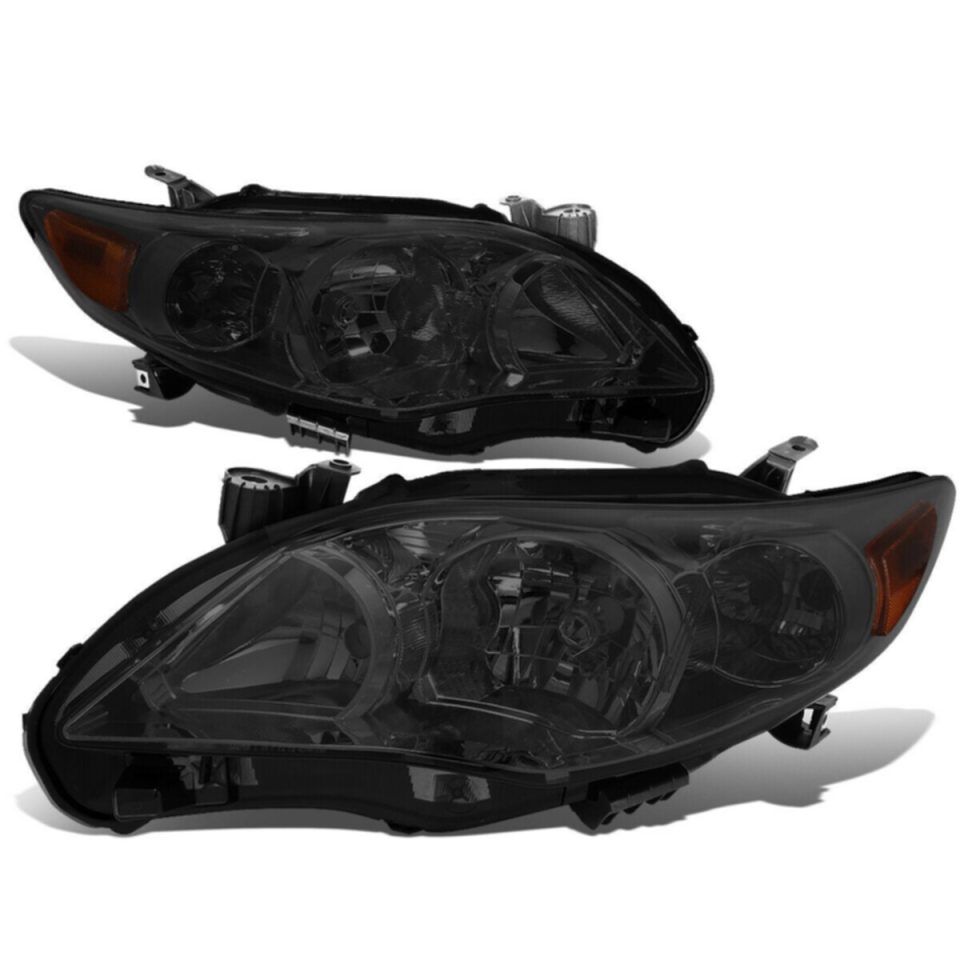 Healthy Clear 2011-2013 Toyota Corolla Pair Smoked Housing Amber Corner Headlight/Lamp Set