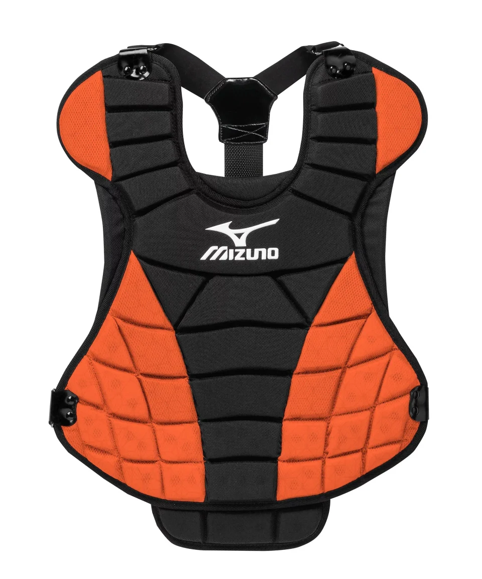 Office Mizuno Samurai Women's Fastpitch Softball Chest Protector 13-14, Size No Size, Black-Orange (9020)