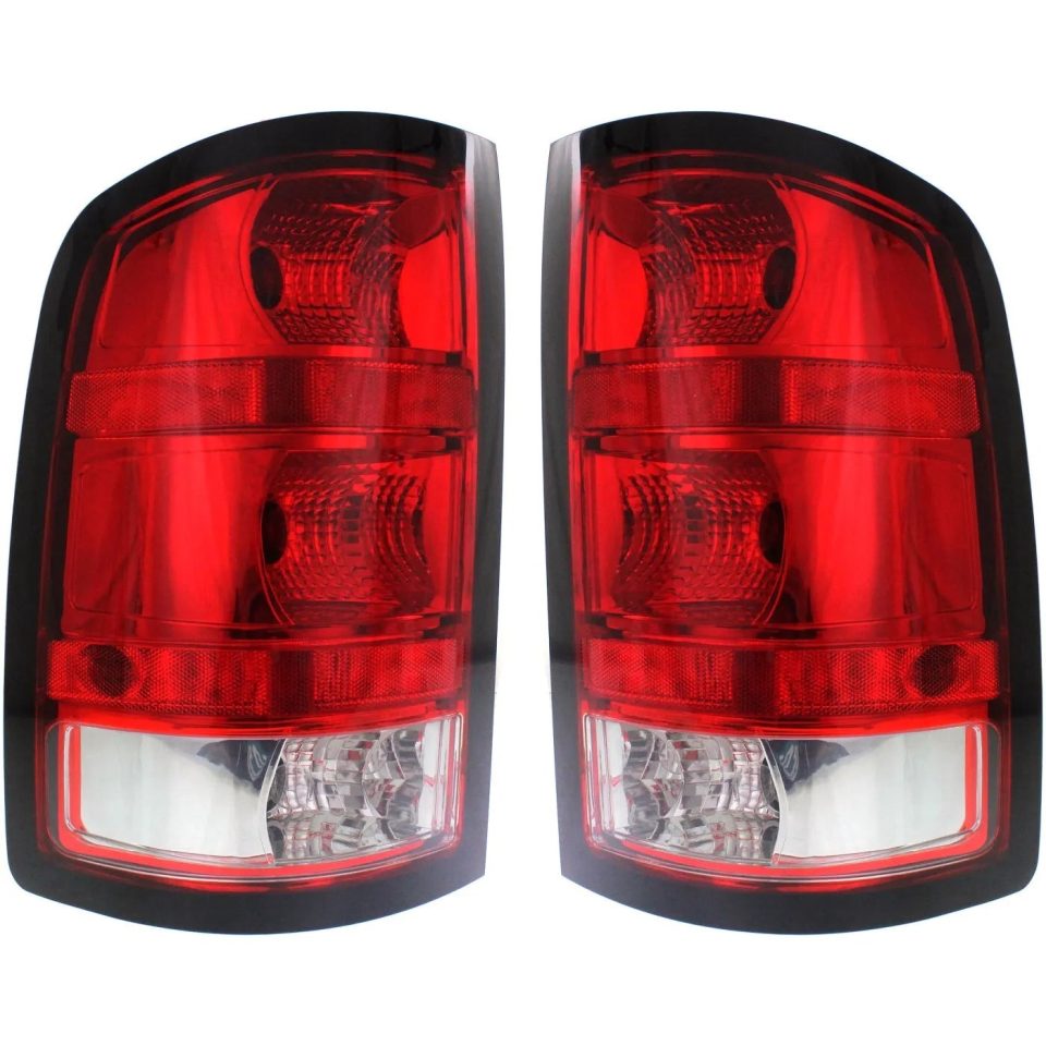 Prime Halogen Tail Light Set For 2009-13 Chevy Silverado 1500 Hybrid w/Bulbs 2Pcs CAPA