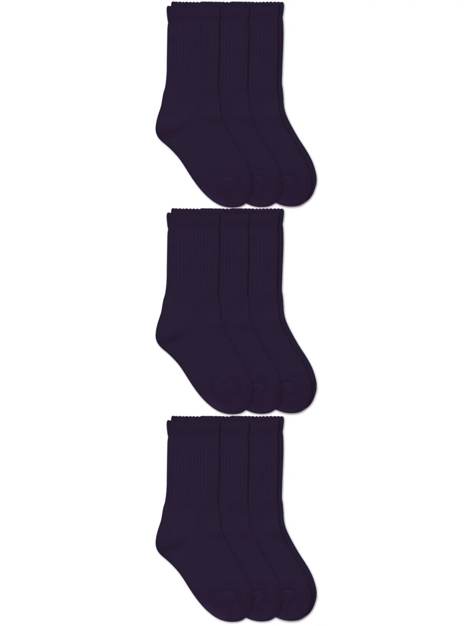 Select Supreme Jefferies Socks Kids Socks, 9 Packs School Uniform Smooth Toe Half Cushion Rib Sport Crew Navy Socks (Little Boy & Big Boy)