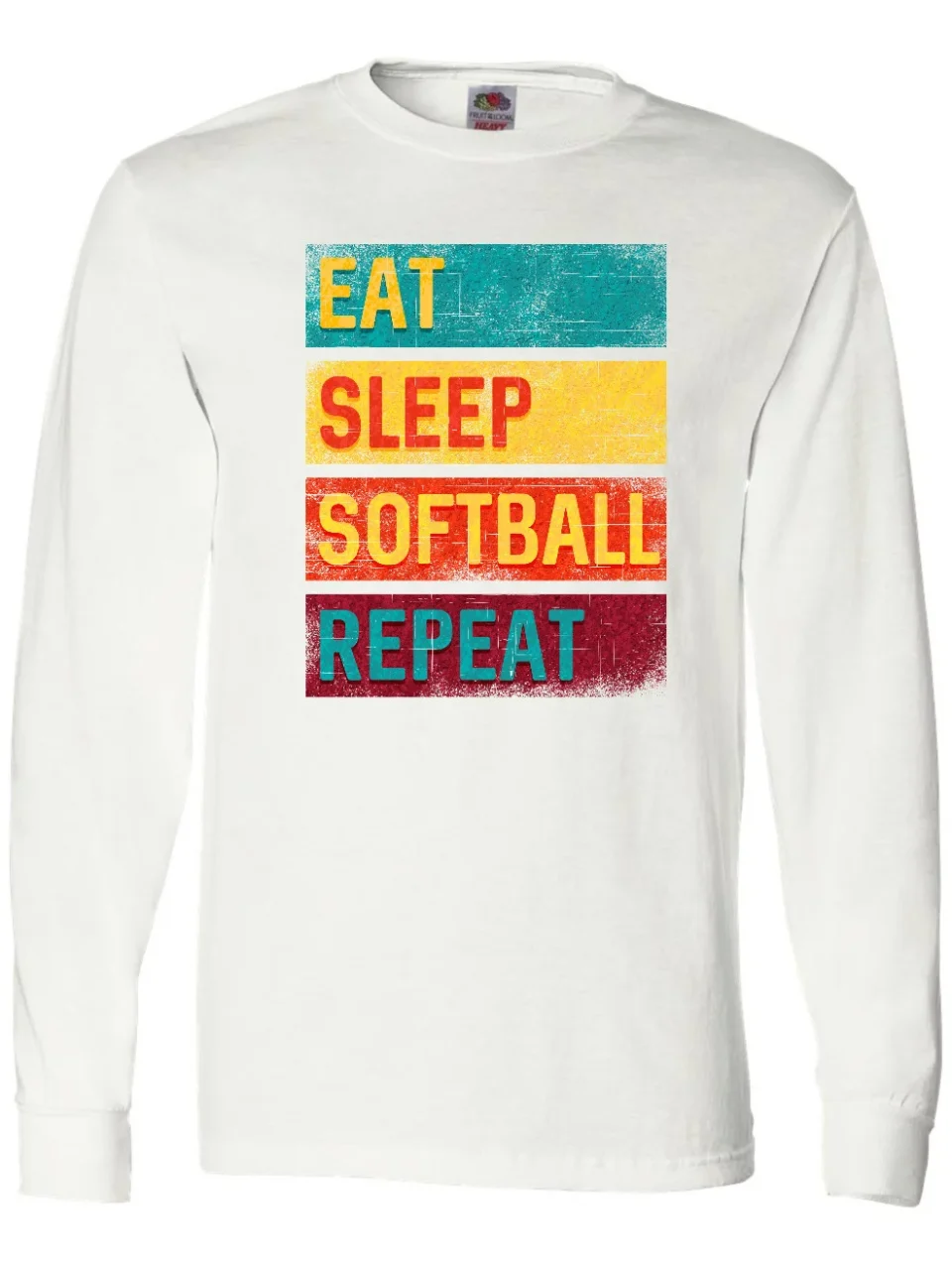 Polished Inktastic Softball Player Eat Sleep Softball Repeat Long Sleeve T-Shirt