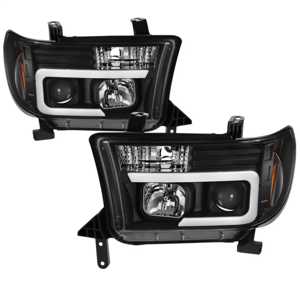 Bamboo Space-Saving Spyder 08-13 Toyota Sequoia Projector Headlights - Light Bar DRL - Black PRO-YD-TTU07V2-LB-BK Fits select: 2007-2013 TOYOTA TUNDRA
