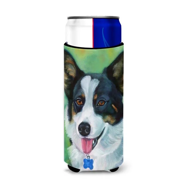 Glass Polished Corgi with Blue Tag Michelob Ultra Beverage Insulator for Slim Cans