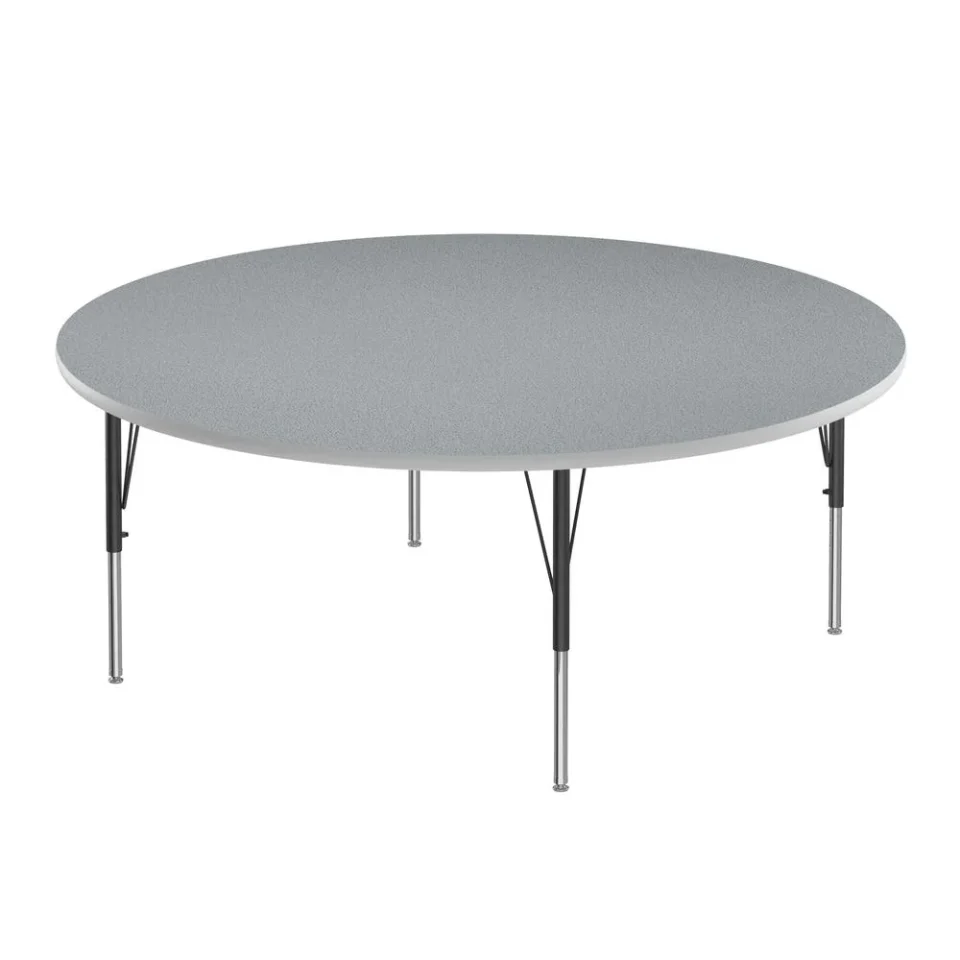 Eco-Friendly Home Correll Inc. Deluxe High-Pressure Top Activity Tables 60x60 ROUND, GRAY GRANITE BLACK/CHROME
